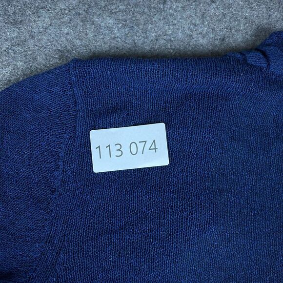 Eileen Fisher Sweater Womens Petite Large Blue Linen Blend Cardigan Long Sleeve - Picture 11 of 11